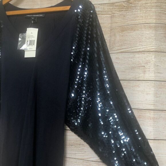 French connection blue sequin sweater dress size 6 - Picture 8 of 9